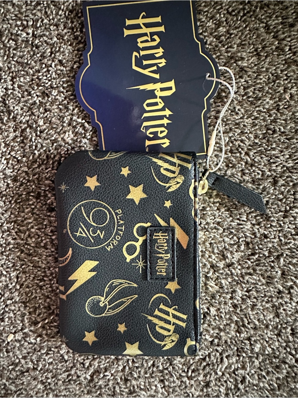 Warner Bros. Black and Gold Harry Potter Zip Pouch